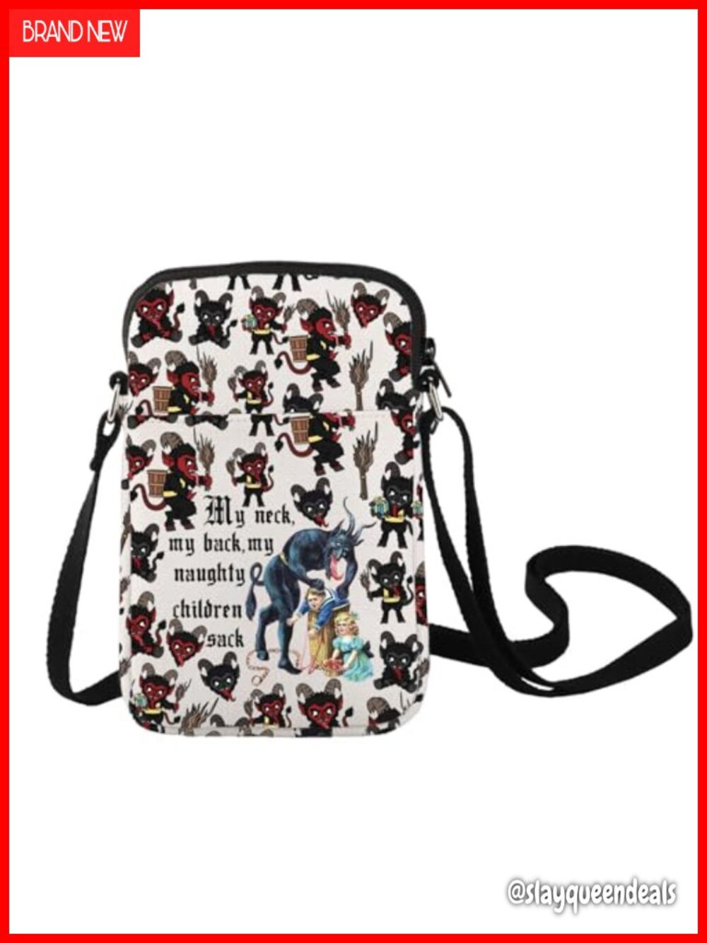 Krampus Crossbody Bag Canvas Sling Christmas Demon Fans Gift